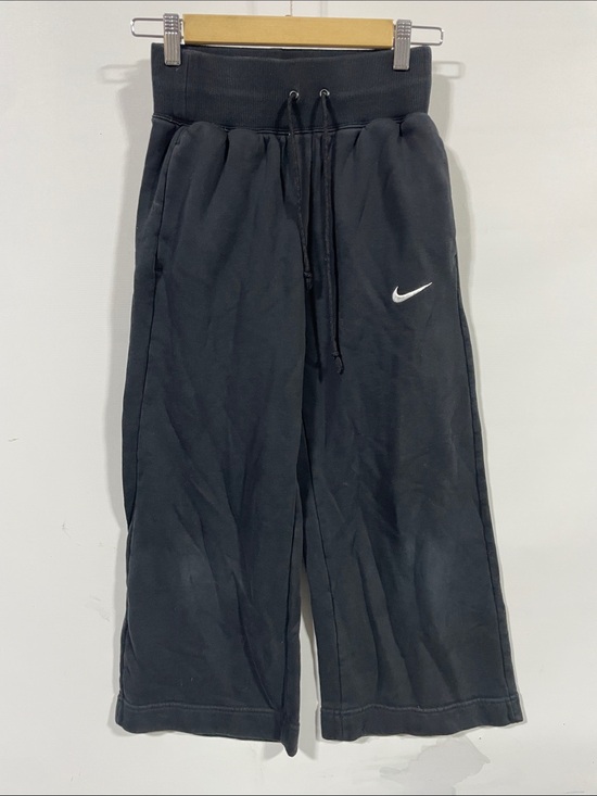 Nike Pants - Nike Black Wide-Leg Sweatpants with White Swoosh